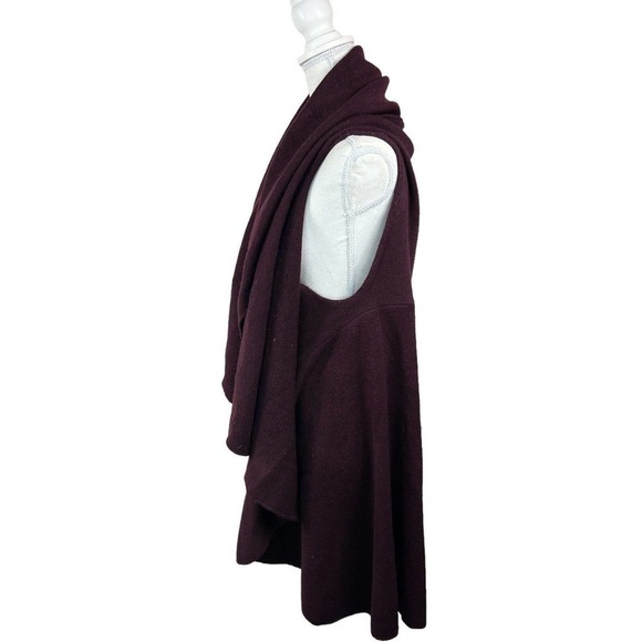 Unbranded Plum Purple Waterfall Shawl Vest Cardigan One Size Reversible - Picture 5 of 14